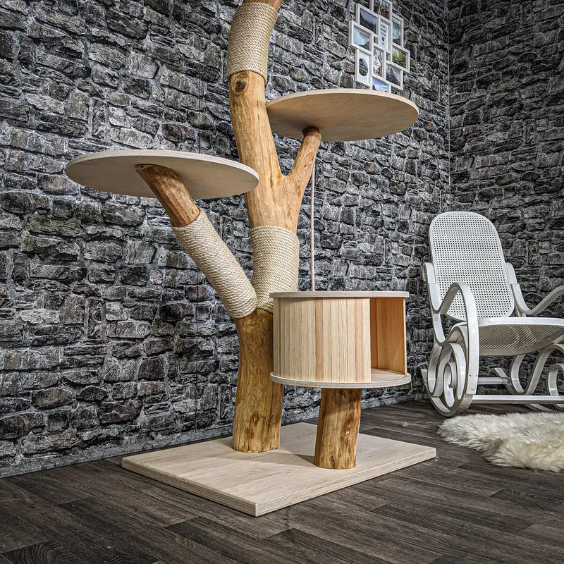 Naturkratzbaum 2237 Kratzbaum Natur Holz Design 155 cm hoch