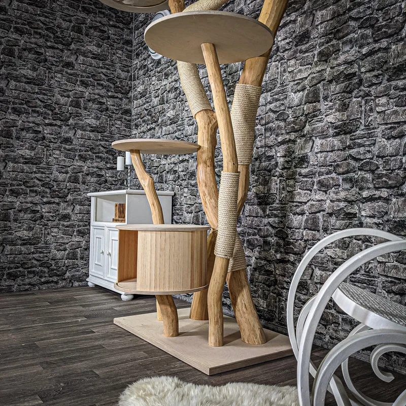 Naturkratzbaum 2236 Kratzbaum Natur Holz Design 205 cm hoch
