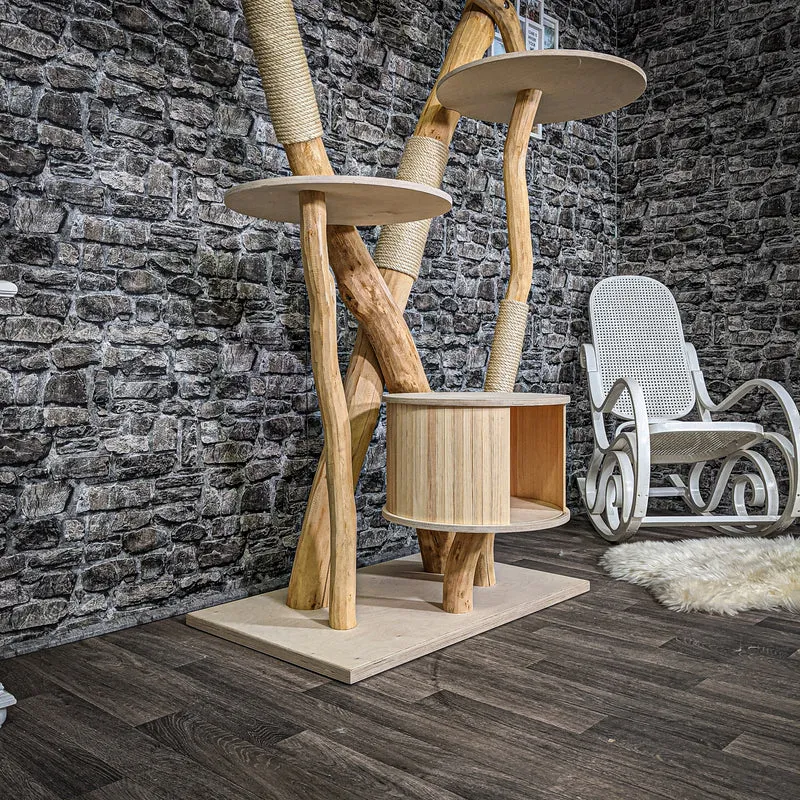 Naturkratzbaum 2236 Kratzbaum Natur Holz Design 205 cm hoch