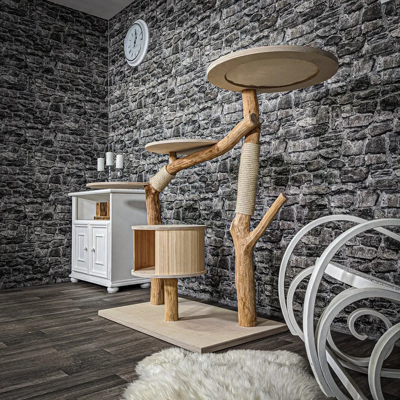Naturkratzbaum 2235 Kratzbaum Natur Holz Design 122 cm hoch