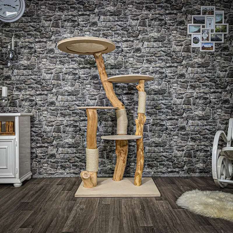 Naturkratzbaum 2218 Kratzbaum Natur Holz Design 145 cm hoch