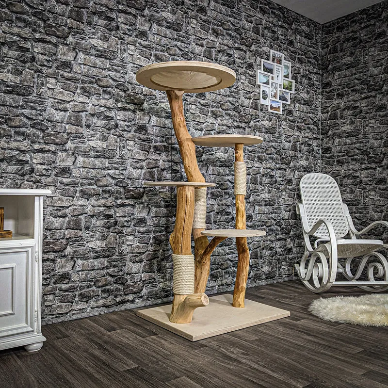 Naturkratzbaum 2218 Kratzbaum Natur Holz Design 145 cm hoch