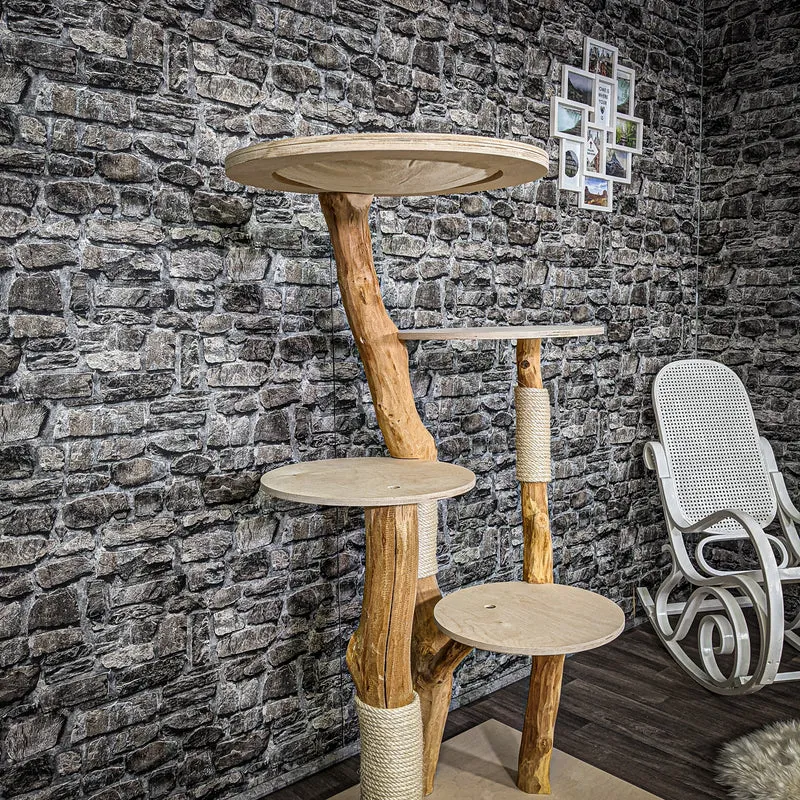 Naturkratzbaum 2218 Kratzbaum Natur Holz Design 145 cm hoch