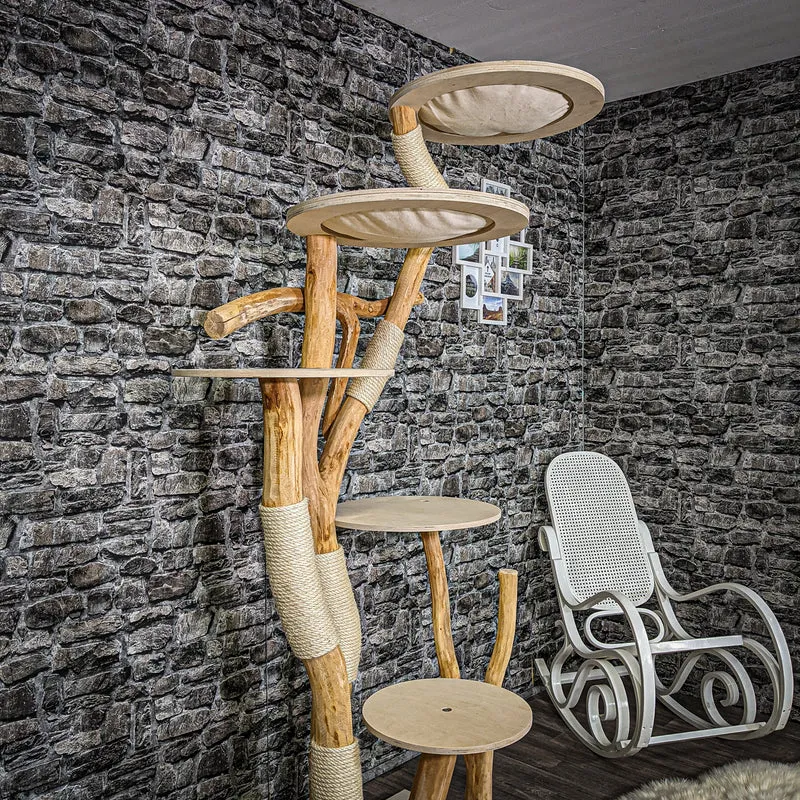 Naturkratzbaum 2219 Kratzbaum Natur Holz Design 205 cm hoch