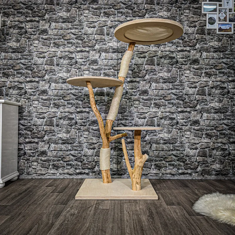 Naturkratzbaum 2220 Kratzbaum Natur Holz Design 135 cm hoch
