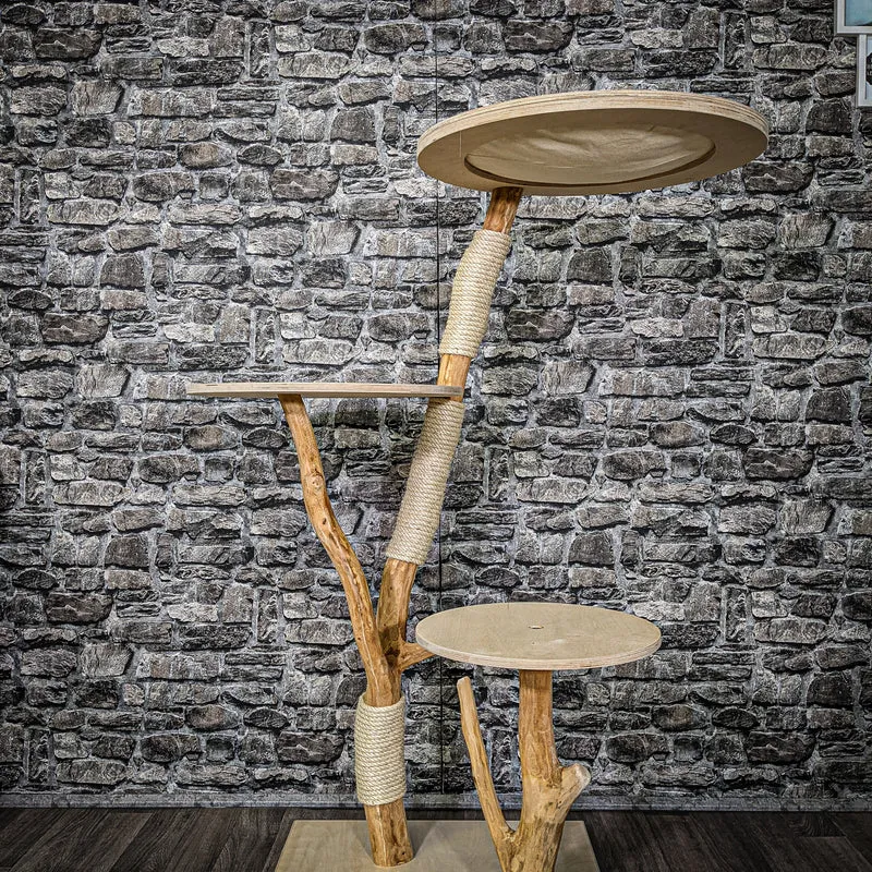 Naturkratzbaum 2220 Kratzbaum Natur Holz Design 135 cm hoch