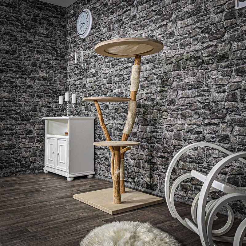 Naturkratzbaum 2220 Kratzbaum Natur Holz Design 135 cm hoch