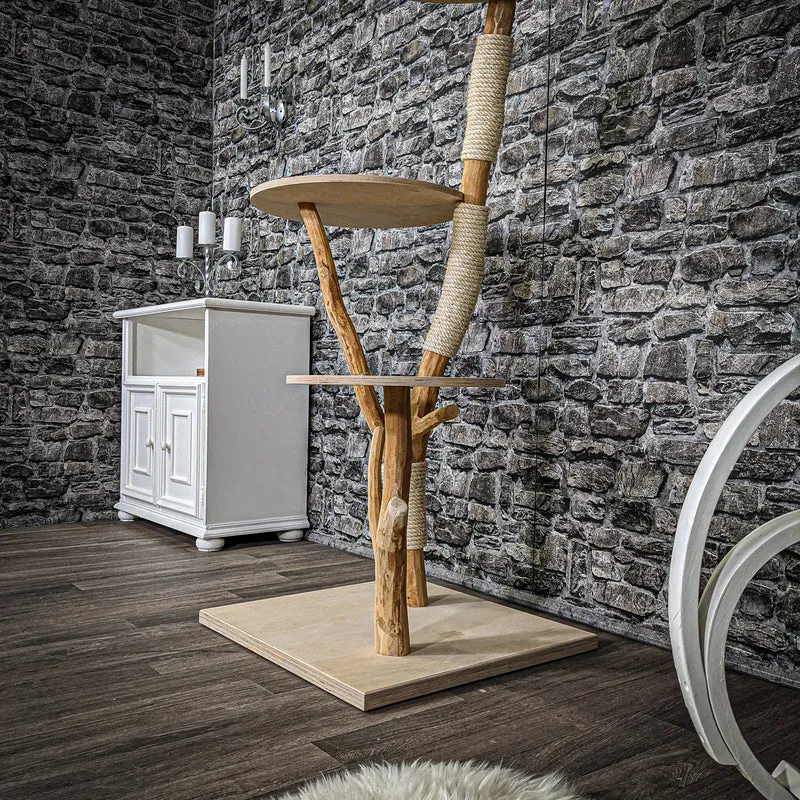 Naturkratzbaum 2220 Kratzbaum Natur Holz Design 135 cm hoch