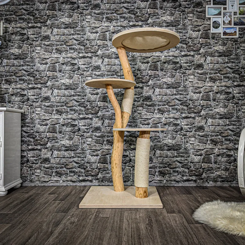 Naturkratzbaum 2221 Kratzbaum Natur Holz Design 135 cm hoch
