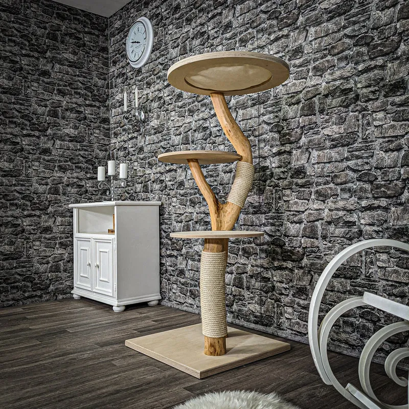 Naturkratzbaum 2221 Kratzbaum Natur Holz Design 135 cm hoch