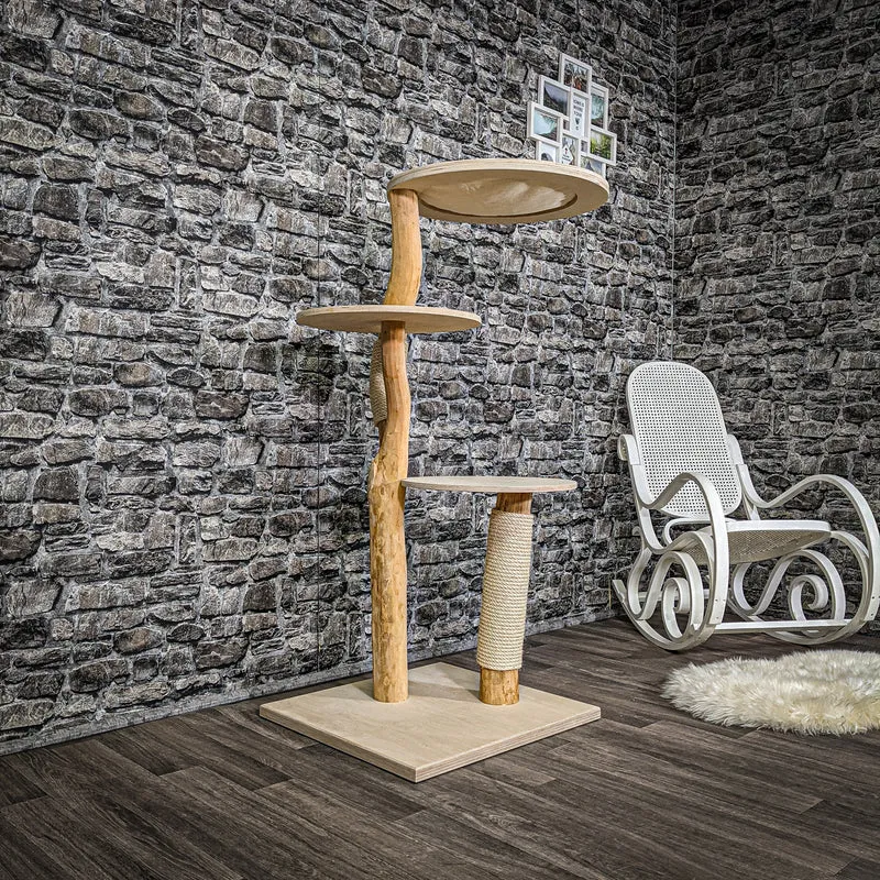 Naturkratzbaum 2221 Kratzbaum Natur Holz Design 135 cm hoch