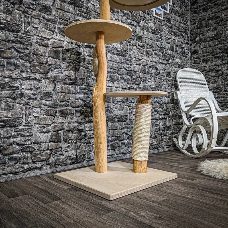 Naturkratzbaum 2221 Kratzbaum Natur Holz Design 135 cm hoch