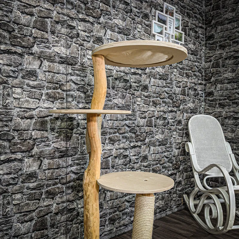 Naturkratzbaum 2221 Kratzbaum Natur Holz Design 135 cm hoch