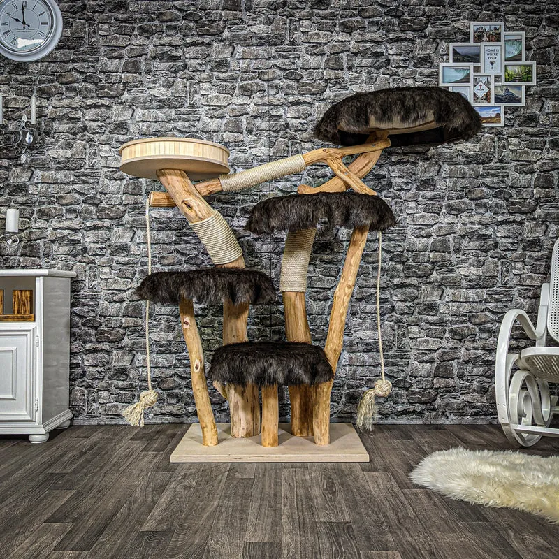 Naturkratzbaum 2222 Kratzbaum Natur Holz Design 145 cm hoch