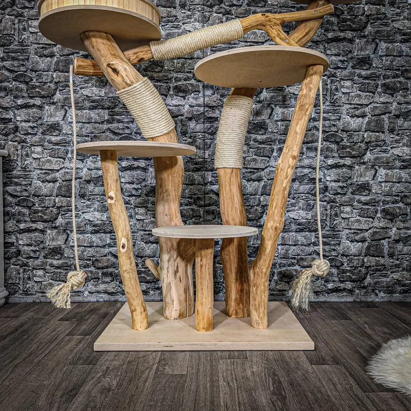Naturkratzbaum 2222 Kratzbaum Natur Holz Design 145 cm hoch