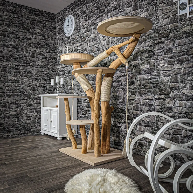 Naturkratzbaum 2222 Kratzbaum Natur Holz Design 145 cm hoch