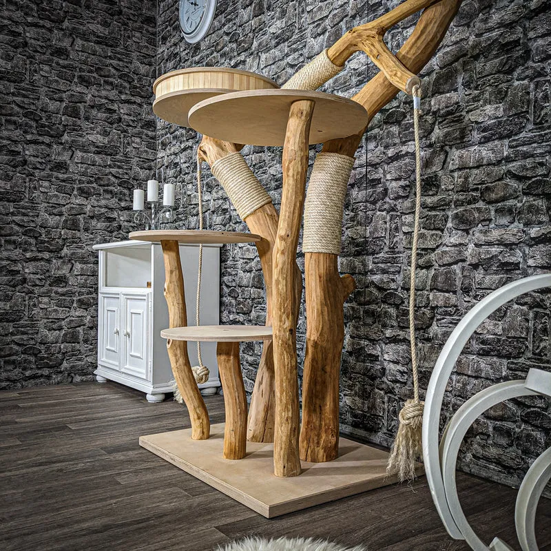 Naturkratzbaum 2222 Kratzbaum Natur Holz Design 145 cm hoch