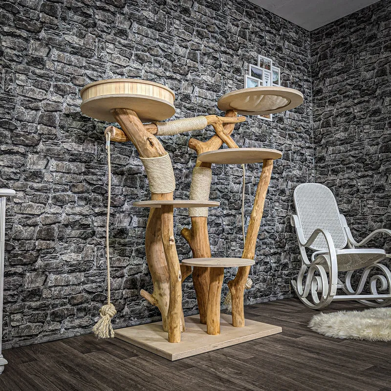 Naturkratzbaum 2222 Kratzbaum Natur Holz Design 145 cm hoch