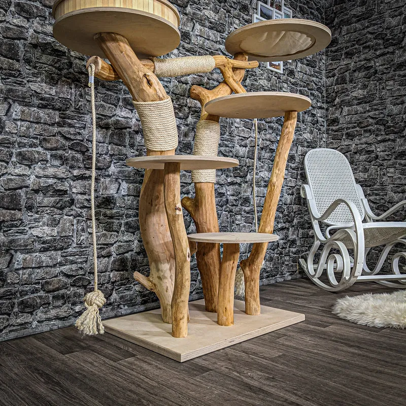 Naturkratzbaum 2222 Kratzbaum Natur Holz Design 145 cm hoch