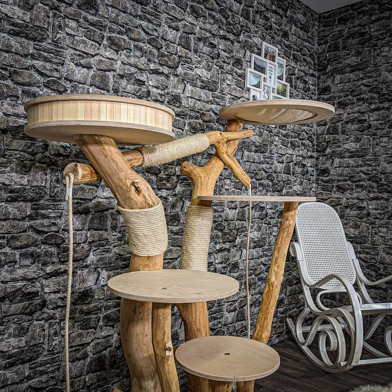 Naturkratzbaum 2222 Kratzbaum Natur Holz Design 145 cm hoch