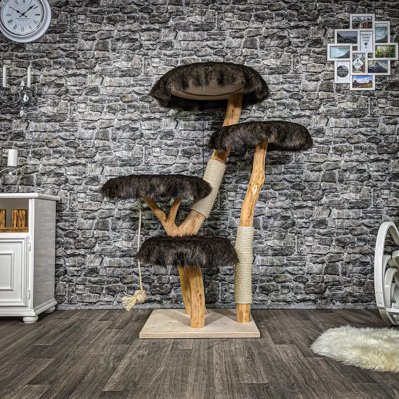 Naturkratzbaum 2223 Kratzbaum Natur Holz Design 145 cm hoch