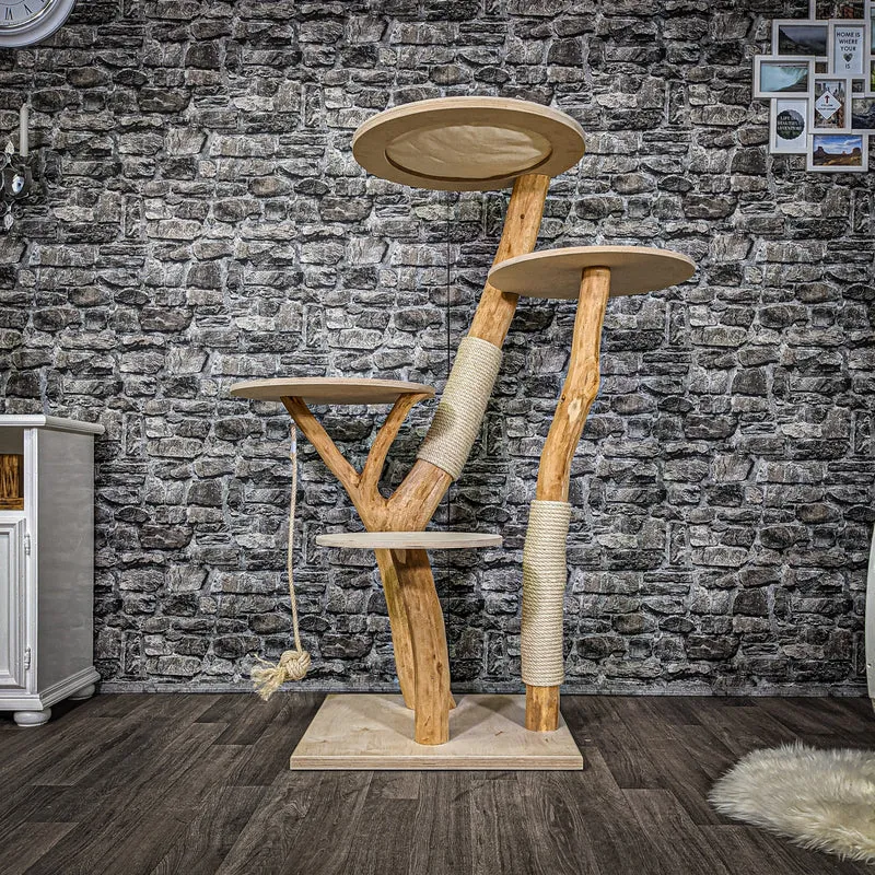 Naturkratzbaum 2223 Kratzbaum Natur Holz Design 145 cm hoch