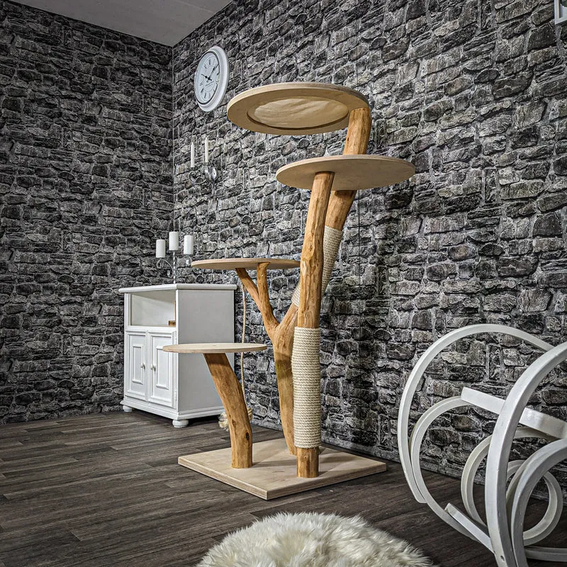 Naturkratzbaum 2223 Kratzbaum Natur Holz Design 145 cm hoch