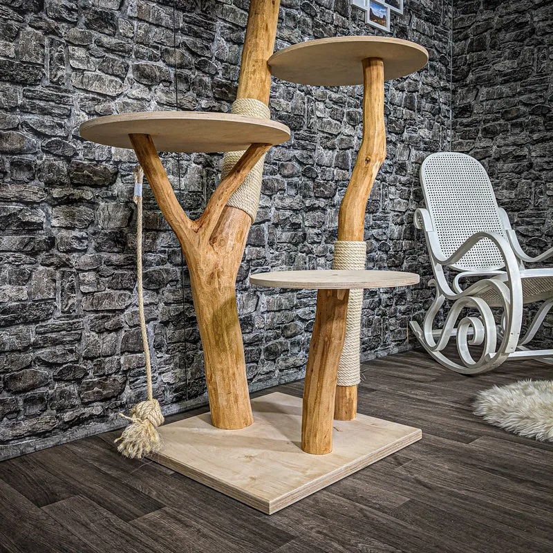 Naturkratzbaum 2223 Kratzbaum Natur Holz Design 145 cm hoch