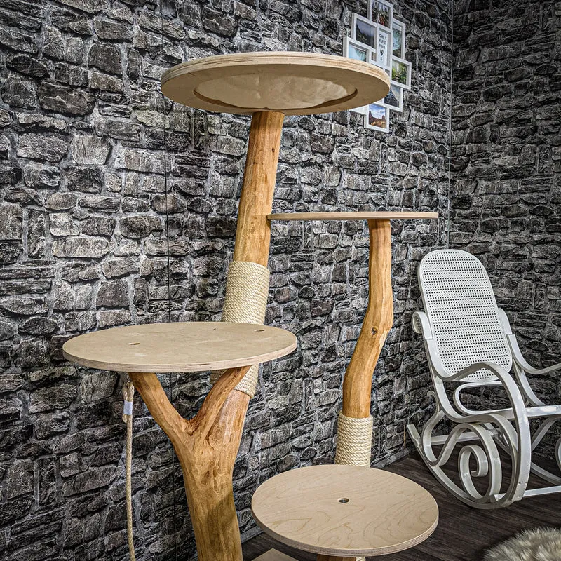 Naturkratzbaum 2223 Kratzbaum Natur Holz Design 145 cm hoch