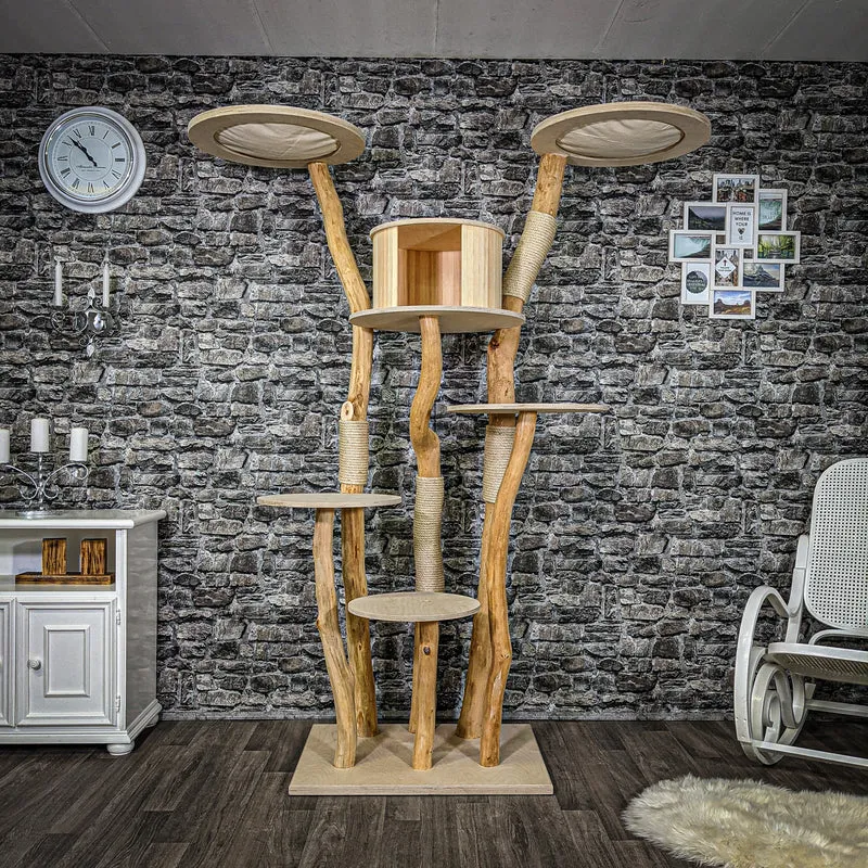 Naturkratzbaum 2226 Kratzbaum Natur Holz Design 205 cm hoch
