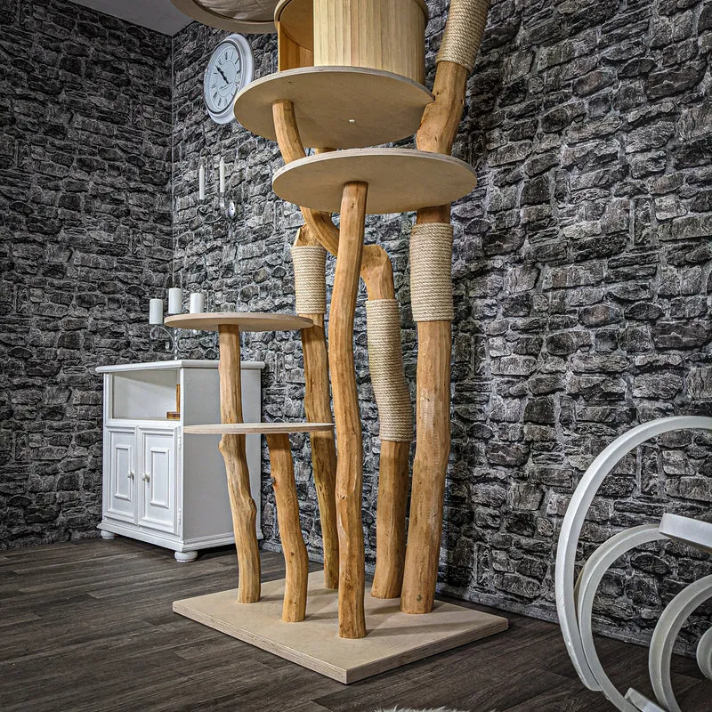Naturkratzbaum 2226 Kratzbaum Natur Holz Design 205 cm hoch