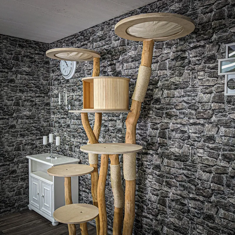 Naturkratzbaum 2226 Kratzbaum Natur Holz Design 205 cm hoch