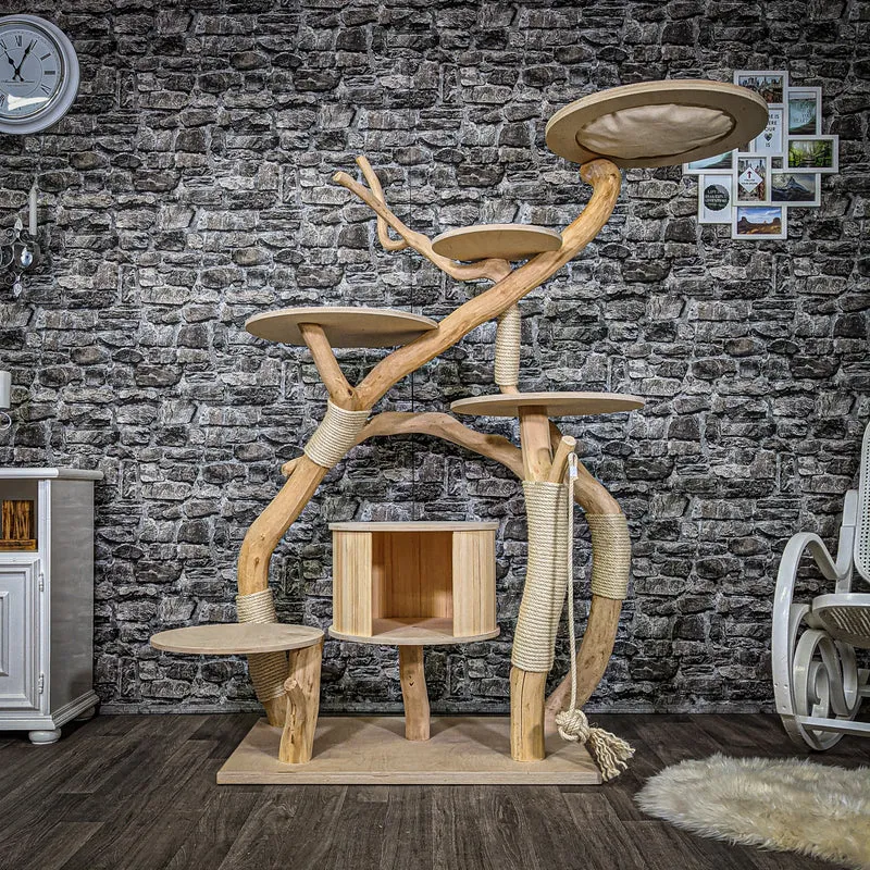 Naturkratzbaum 2227 Kratzbaum Natur Holz Design 170 cm hoch
