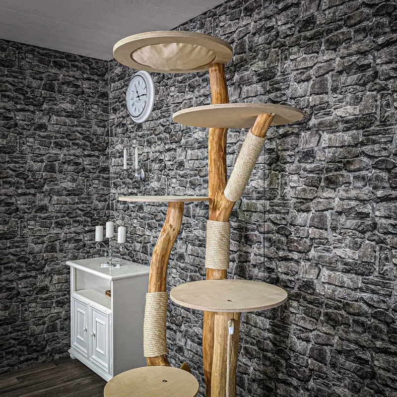 Naturkratzbaum 2228 Kratzbaum Natur Holz Design 205 cm hoch