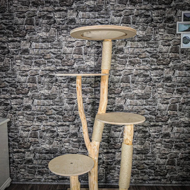Naturkratzbaum 2475 Kratzbaum Natur Holz Design 165 cm hoch