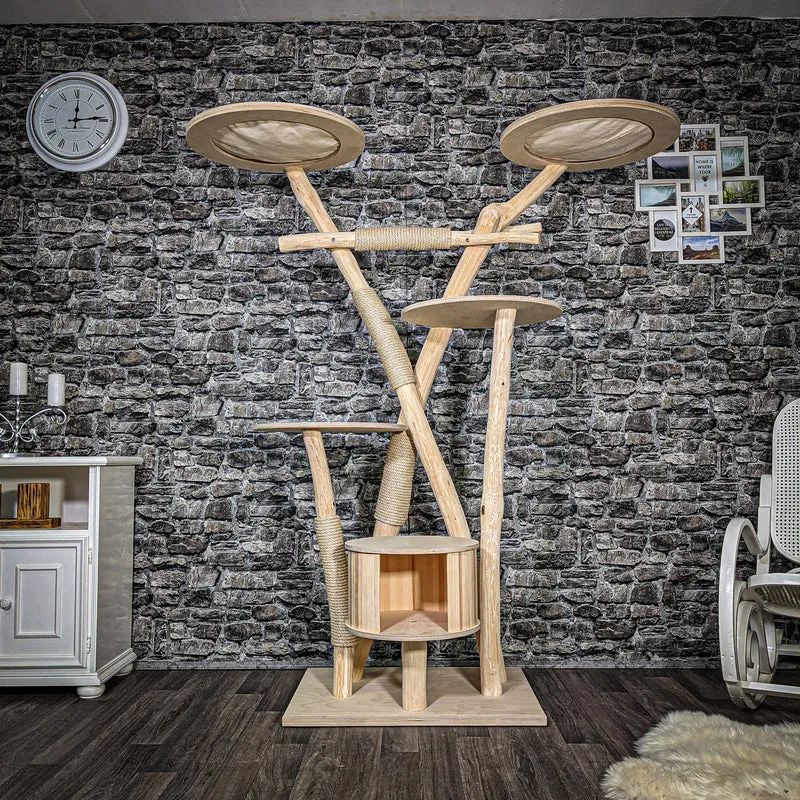 Naturkratzbaum 2436 Kratzbaum Natur Holz Design 183 cm hoch