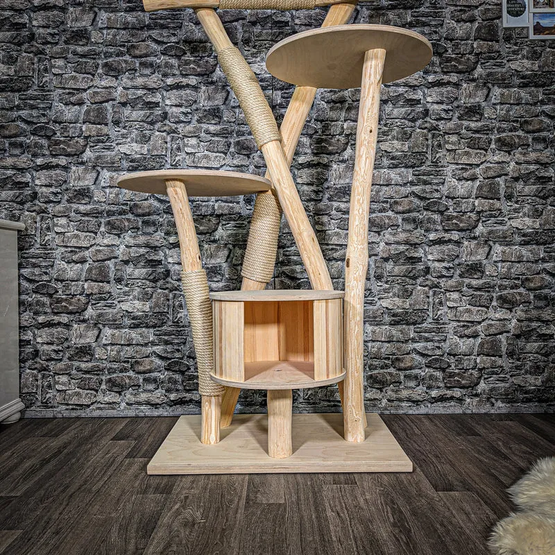 Naturkratzbaum 2436 Kratzbaum Natur Holz Design 183 cm hoch