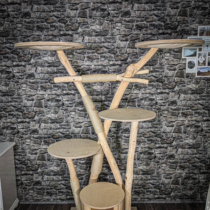 Naturkratzbaum 2436 Kratzbaum Natur Holz Design 183 cm hoch
