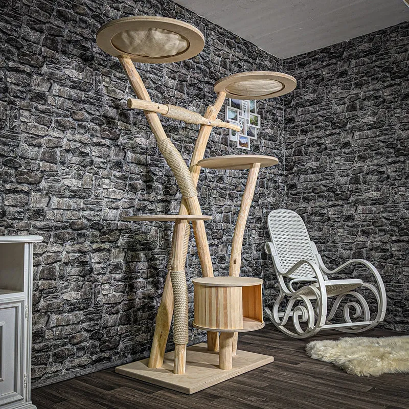 Naturkratzbaum 2436 Kratzbaum Natur Holz Design 183 cm hoch