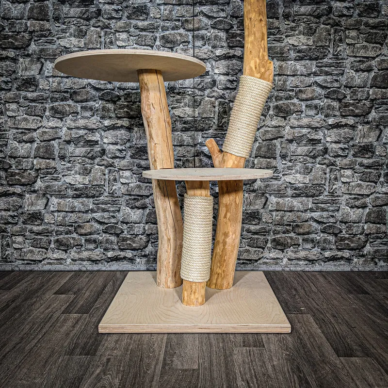 Naturkratzbaum 2438 Kratzbaum Natur Holz Design 126 cm hoch