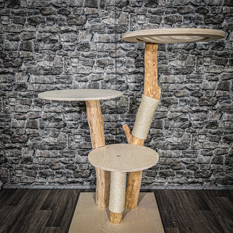 Naturkratzbaum 2438 Kratzbaum Natur Holz Design 126 cm hoch