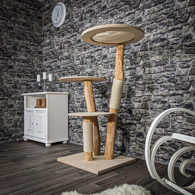 Naturkratzbaum 2438 Kratzbaum Natur Holz Design 126 cm hoch