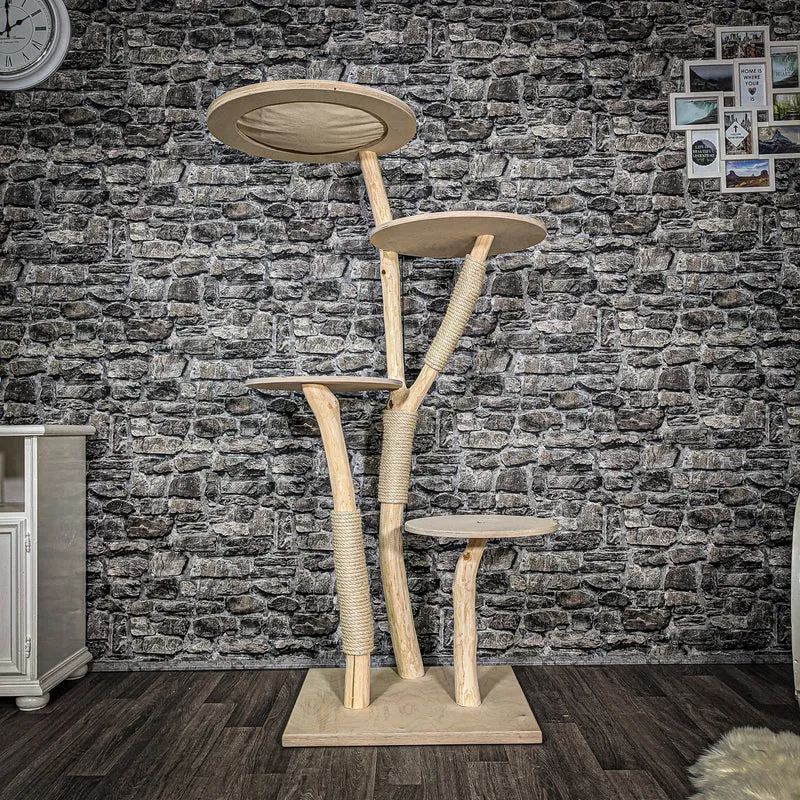 Naturkratzbaum 2444 Kratzbaum Natur Holz Design 162 cm hoch