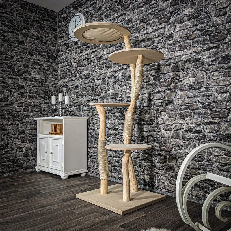 Naturkratzbaum 2444 Kratzbaum Natur Holz Design 162 cm hoch