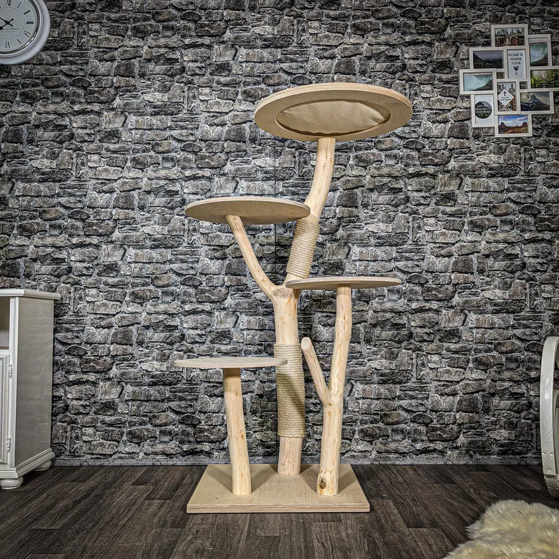 Naturkratzbaum 2448 Kratzbaum Natur Holz Design 142 cm hoch
