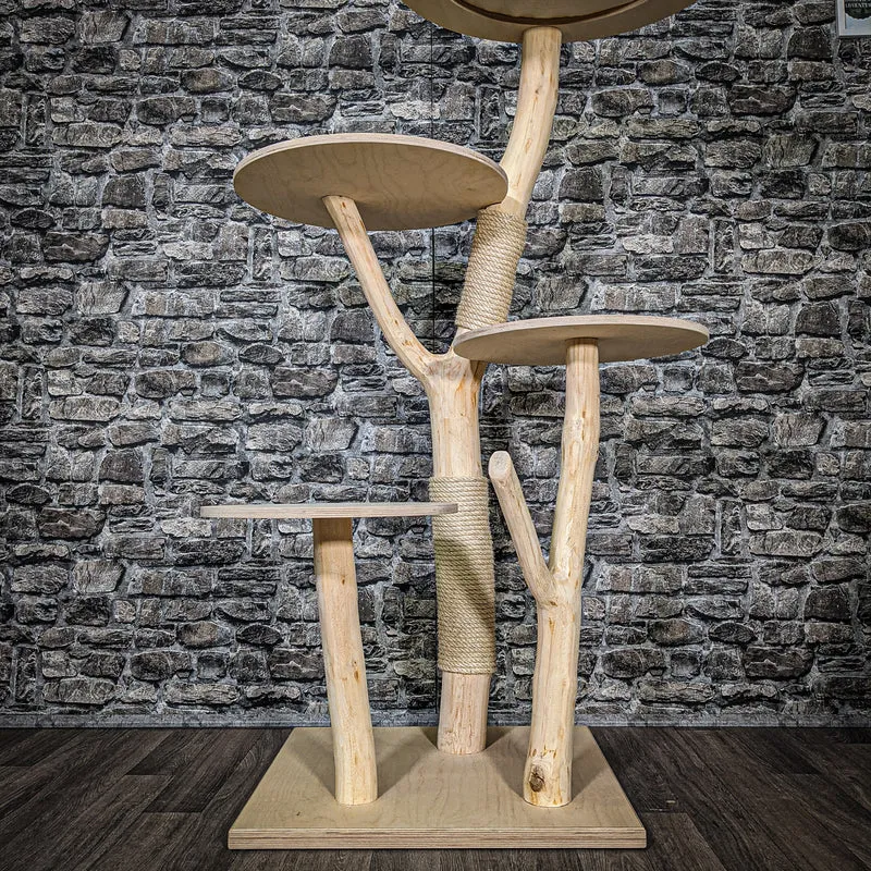 Naturkratzbaum 2448 Kratzbaum Natur Holz Design 142 cm hoch