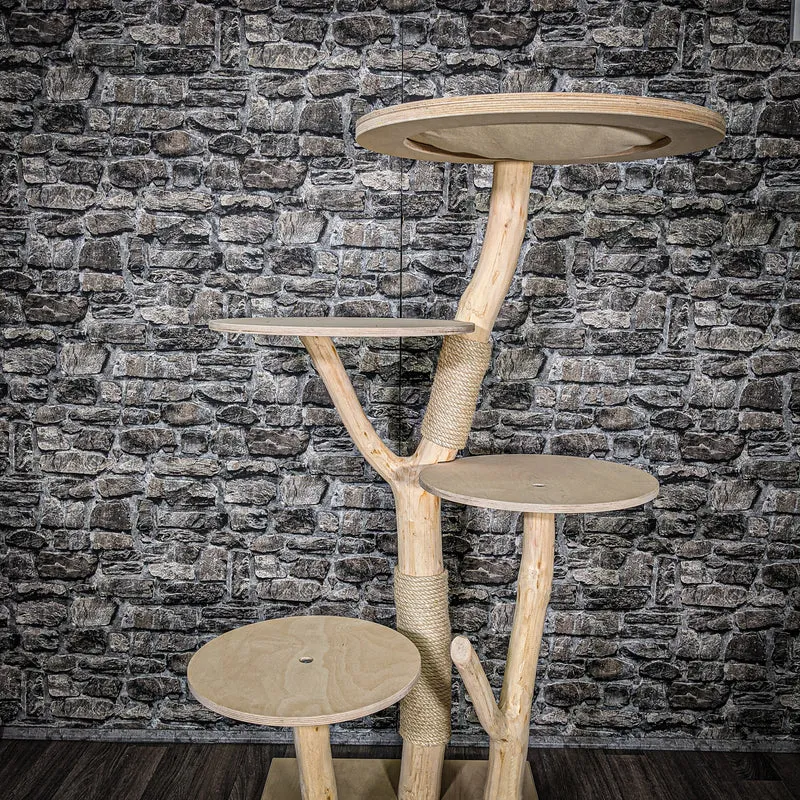 Naturkratzbaum 2448 Kratzbaum Natur Holz Design 142 cm hoch