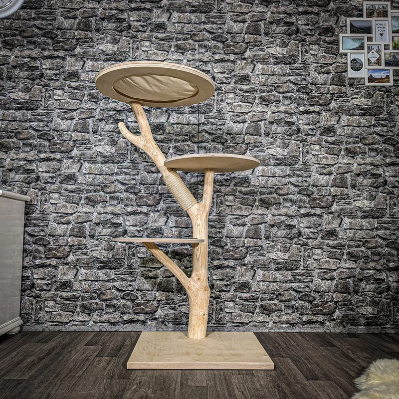 Naturkratzbaum 2450 Kratzbaum Natur Holz Design 130 cm hoch