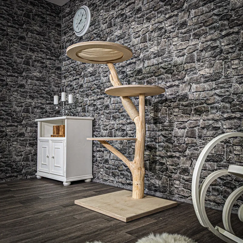 Naturkratzbaum 2450 Kratzbaum Natur Holz Design 130 cm hoch