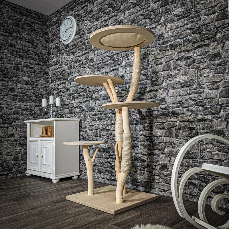 Naturkratzbaum 2451 Kratzbaum Natur Holz Design 145 cm hoch